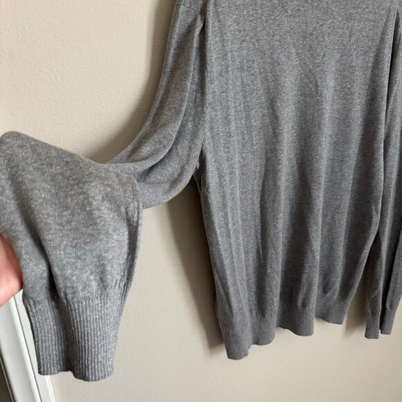 Banana Republic Men Gray Silk Linen Blend V-Neck Longsleeve Top Shirt Size Large - Picture 9 of 11